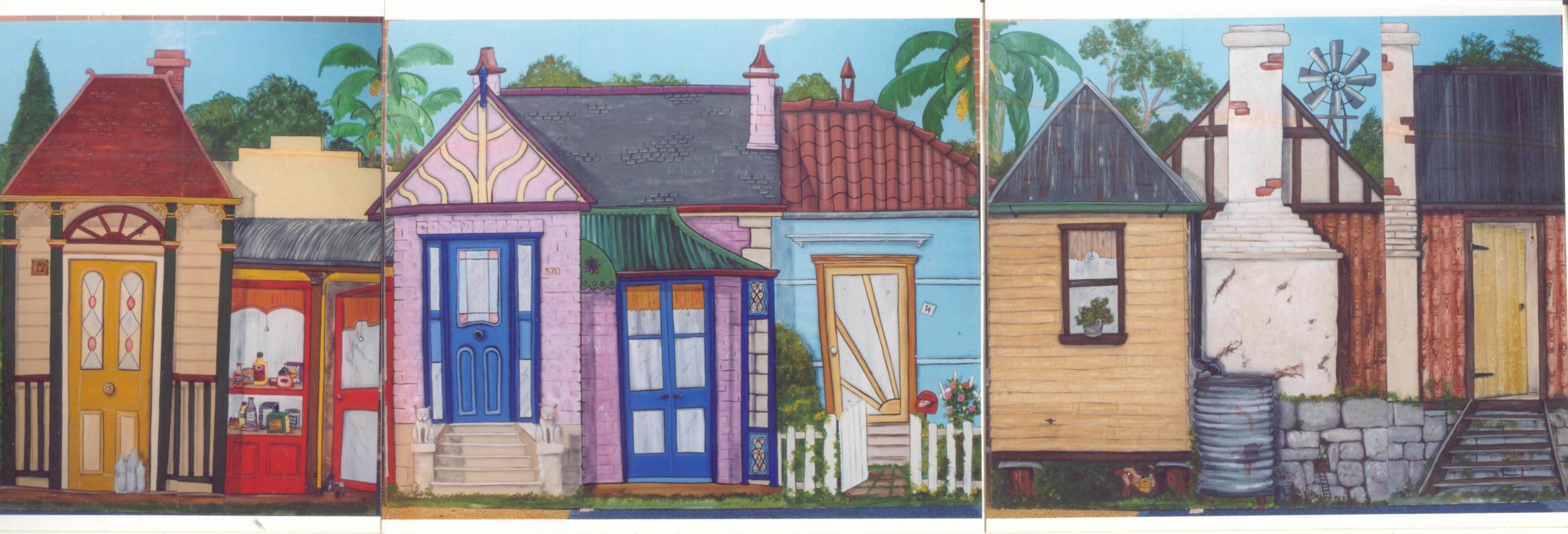 Mater Hospital mural. The old village  