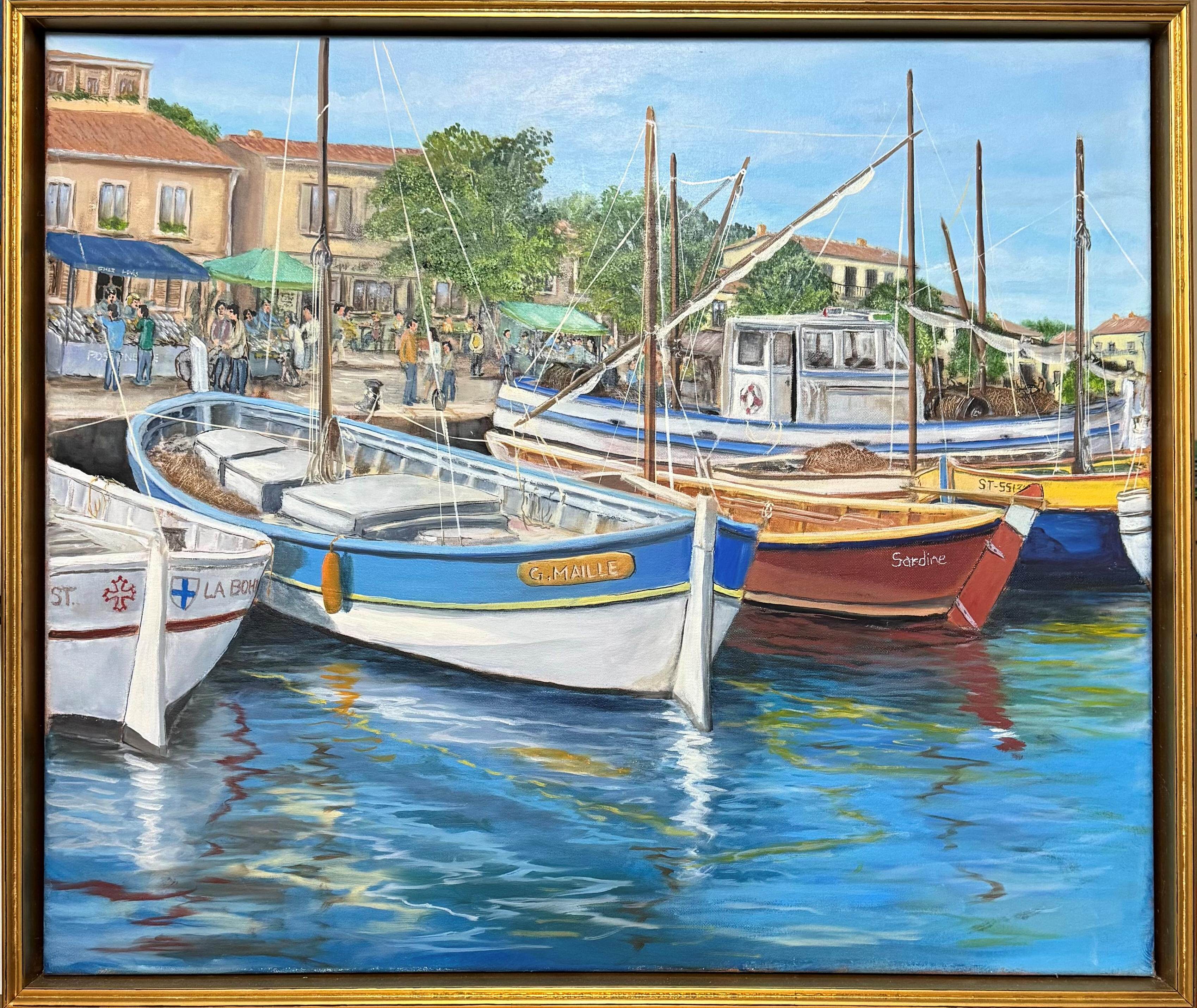 Fish market day Framed